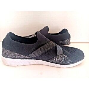 Muk Luks Women's Sz 10 Black Silver Slip Ons Lightweight